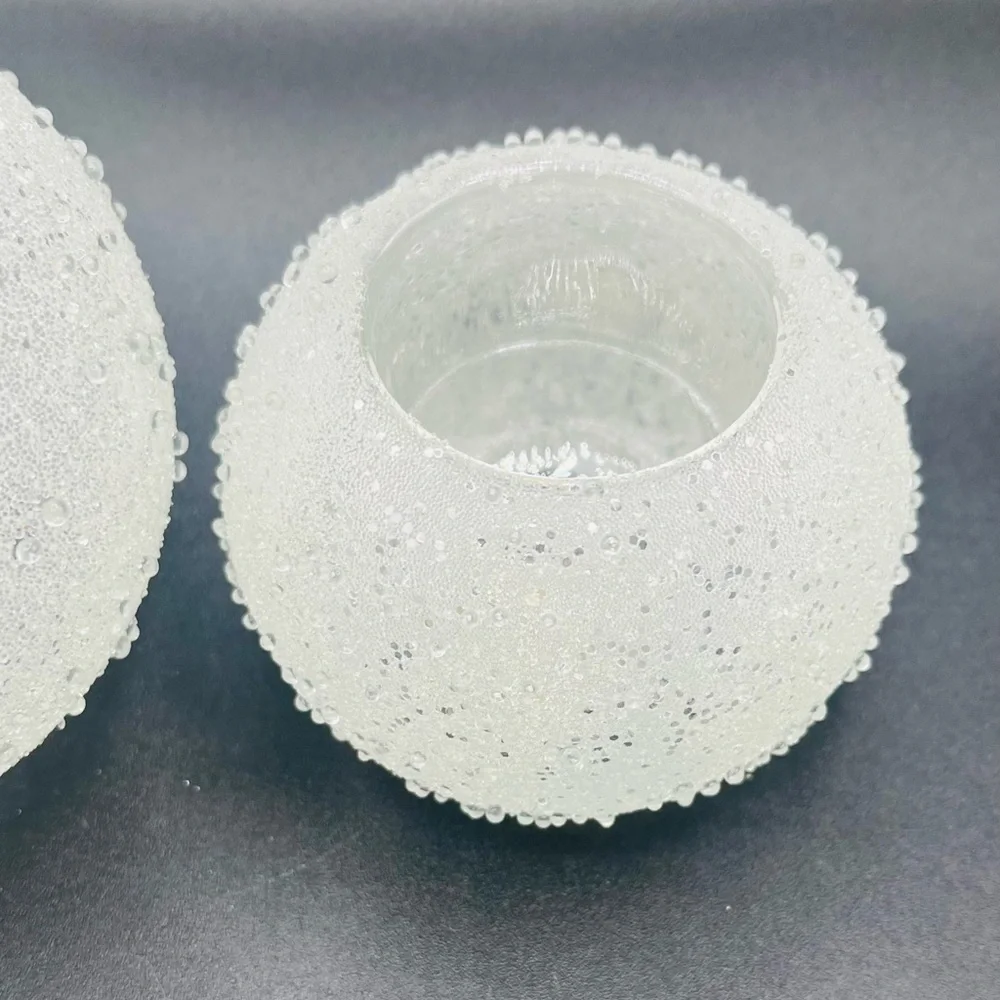 2‎ RARE Yankee Candle Snowball TEALIGHT Holders Glitter Diamond Look EUC